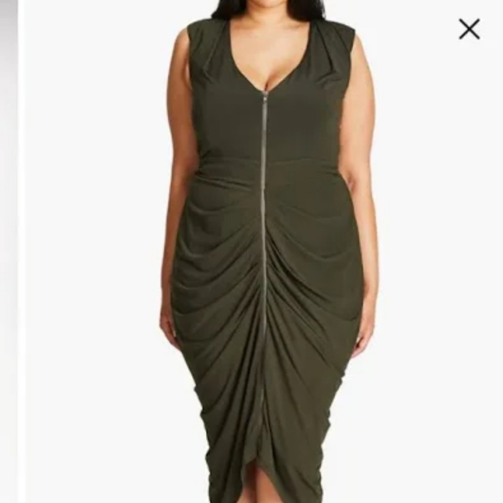 Sz XL (22) City Chic Sexy Drape Dress
